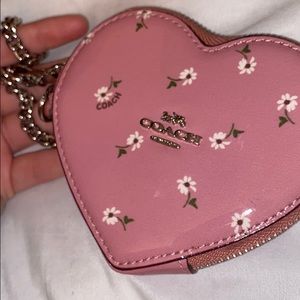 Coach coin purse heart shaped